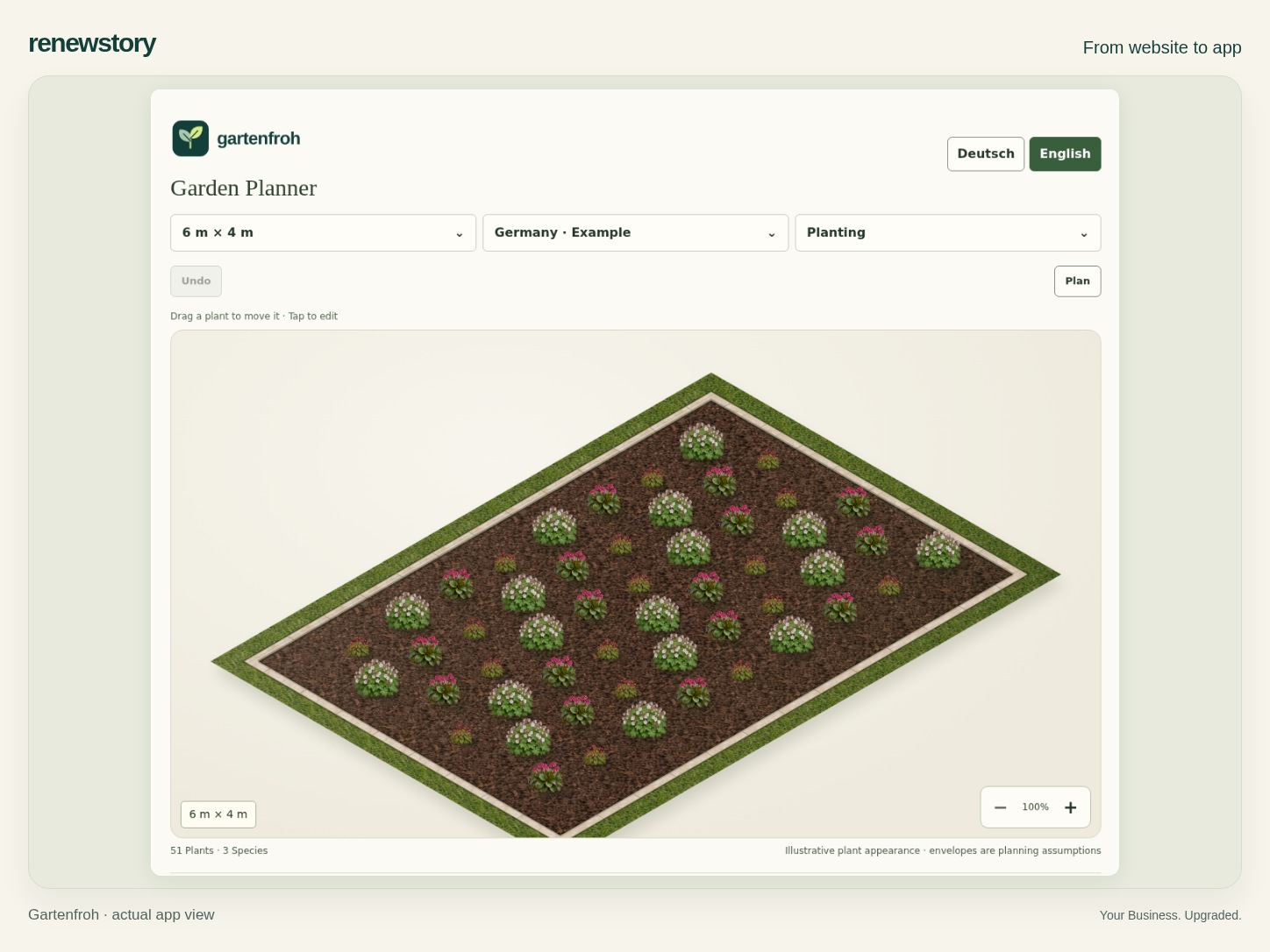 Gartenfroh · actual app view