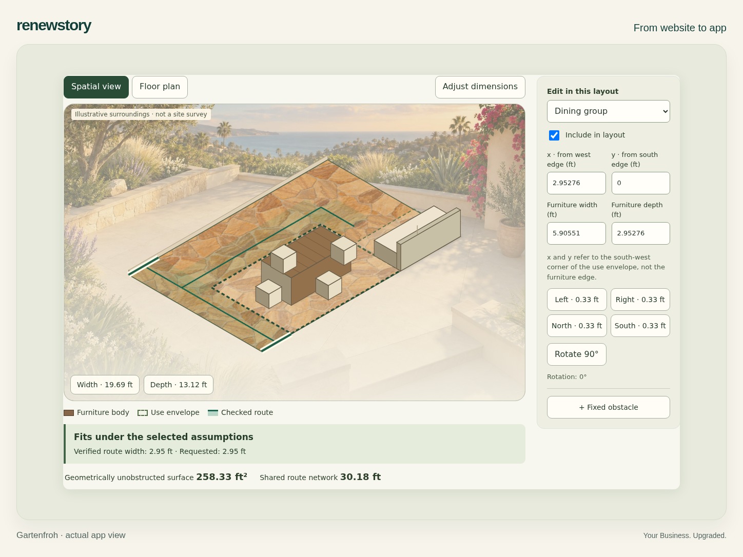 Gartenfroh · actual app view