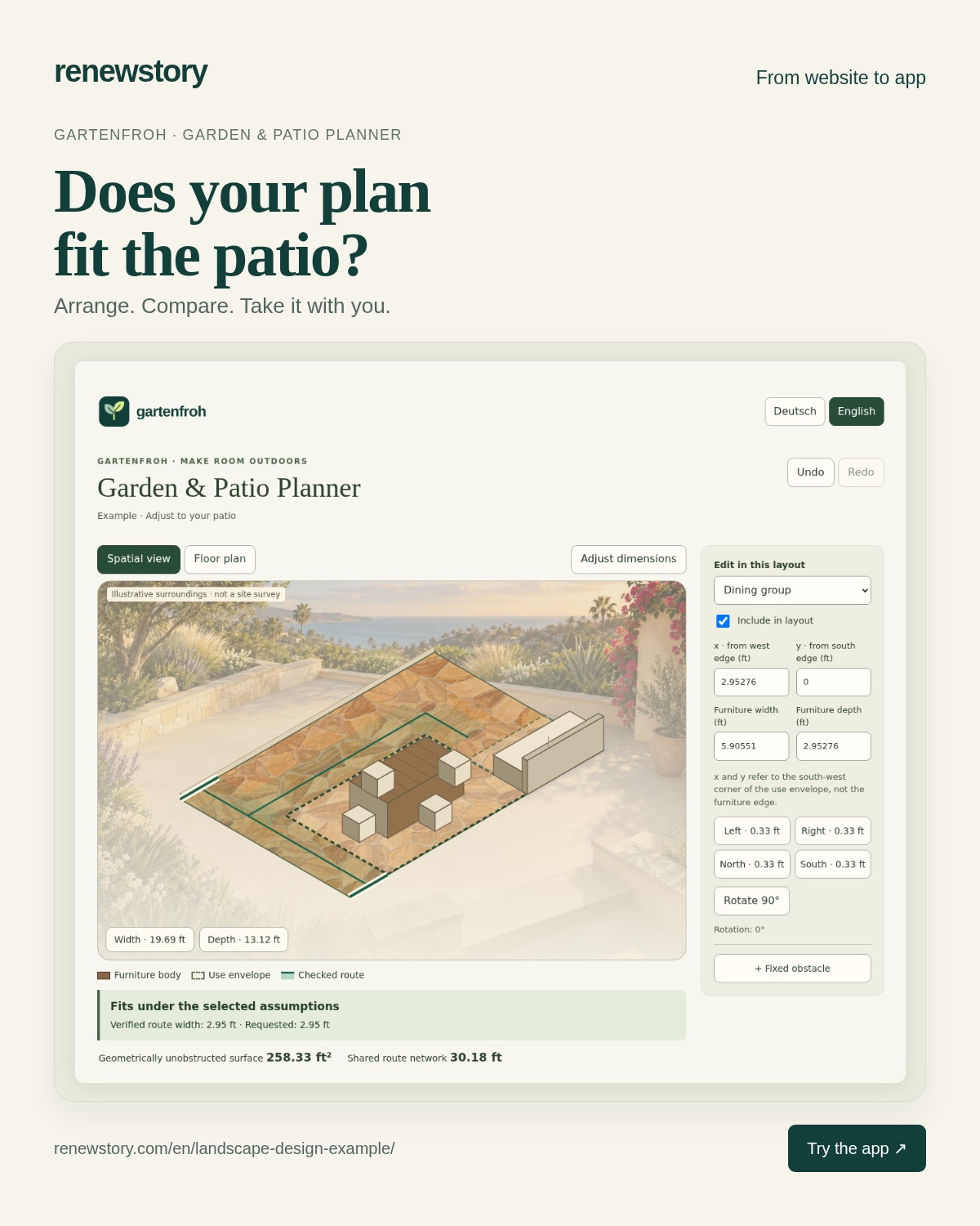 English view of the Gartenfroh Garden & Patio Planner